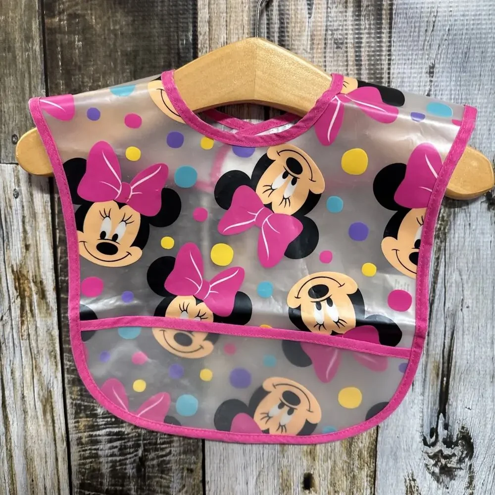 minnie mouse bib with pouch